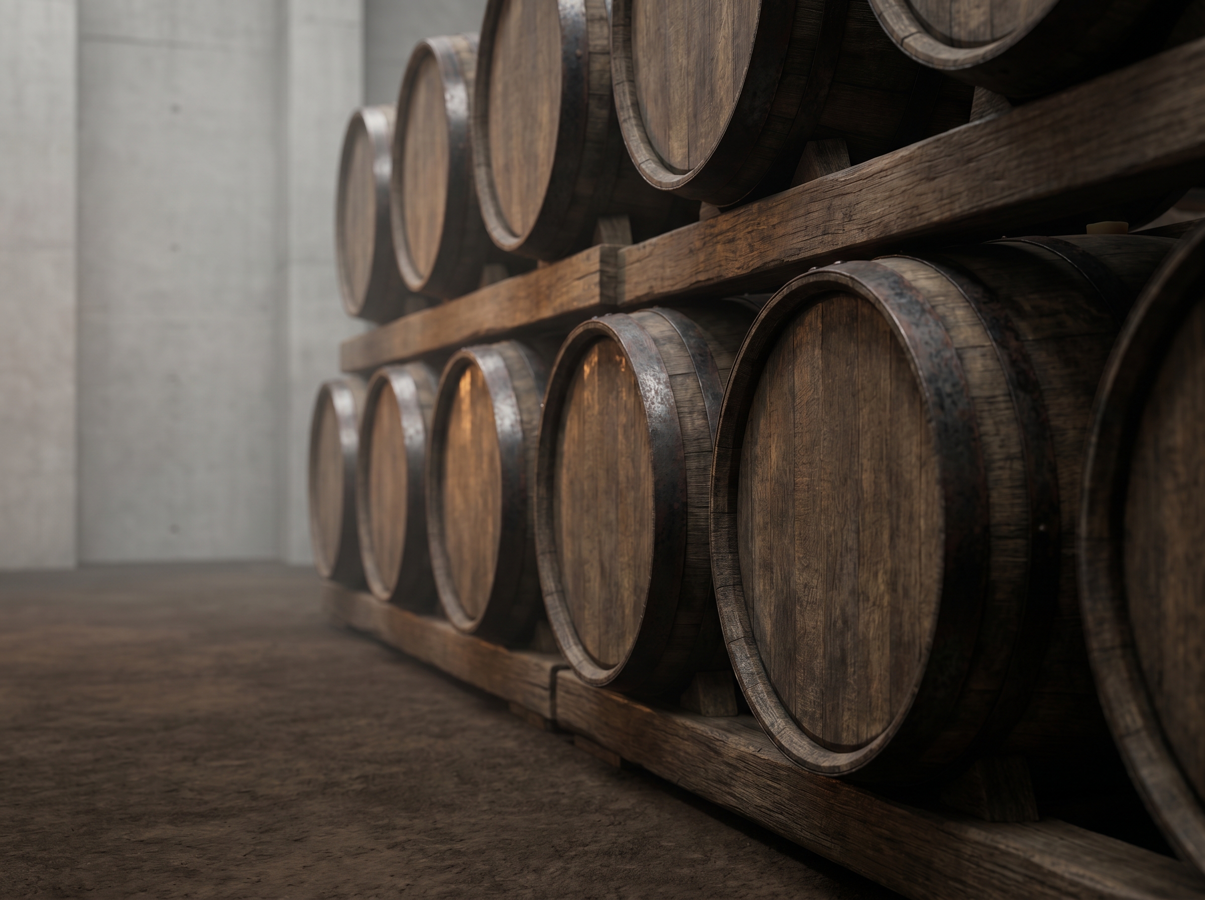 熟成庫の樽